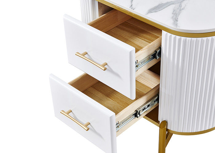 ISO9001 Rock Board Metal Side TV Unit مجموعة طاولة القهوة