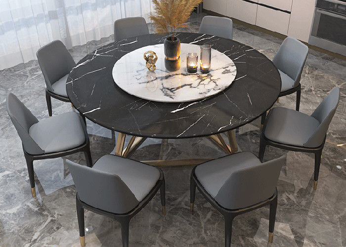 ISO14001 Rock Slab Family طاولة طعام متينة قوية