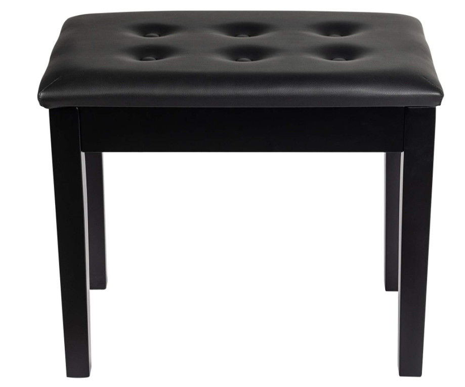 Duet Keyboard Odm Double Piano Bench with Storage Wide Seat جلد صناعي أسود