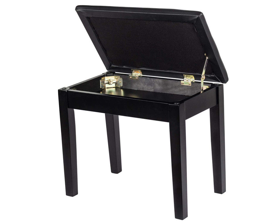 Duet Keyboard Odm Double Piano Bench with Storage Wide Seat جلد صناعي أسود