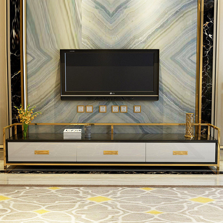 Bubble EPE Luxury Tv Cabinet أثاث غرفة المعيشة إطار من الفولاذ المقاوم للصدأ